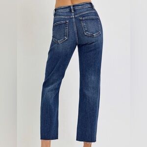 Lovervet by Vervet Mid Rise Frayed Hem Cropped Wide Leg Jean NWT